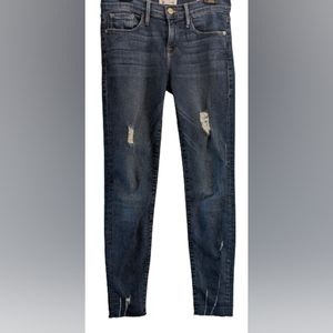 EUC Frame Le Skinny de Jeanne Sedgwick style raw hem